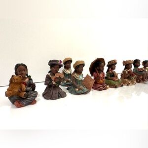 Vintage YOUNG'S Black African American Girls Kids Figurines Calendar Months Year